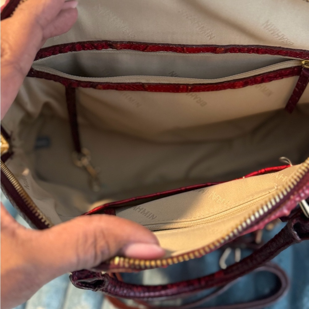 Brahmin Georgiana Ruby Croc-Embossed Dome Satchel - Picture 2 of 6